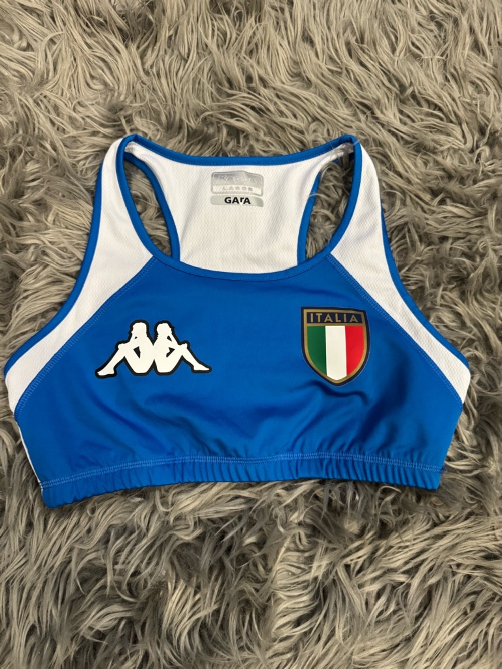 Kappa Blue and White Italia Athletic Sports bra